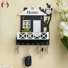 Black wood key holder