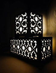 Wooden double lamp deep laser cutting