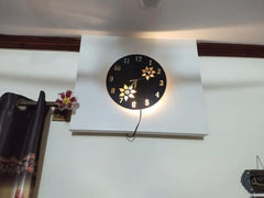 Flower wooden clock with premium light