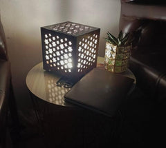 Star design laser cut table lamp