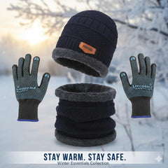 Winter Knitted Cap, Neck &Gloves