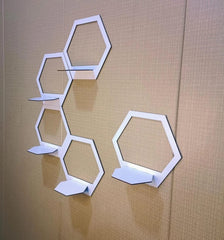 Pack of 5 hexagon wall shelves set