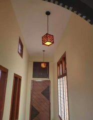 Rechargable Brwon MDF woodnight ceiling lamp