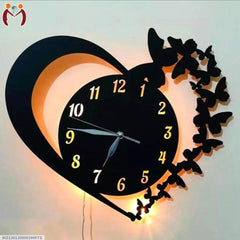 Heart design analog wall clock