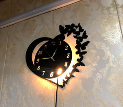 Heart design analog wall clock