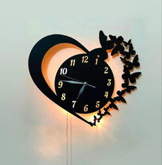 Heart design analog wall clock