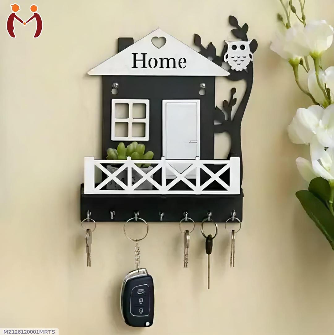 Black wood key holder