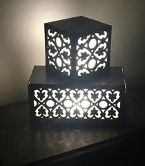 Wooden double lamp deep laser cutting