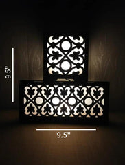 Wooden double lamp deep laser cutting