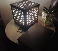 Star design laser cut table lamp